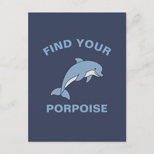 Carte Postale Trouvez votre marsouin Funky Ocean Sea Animal Fish (Devant)