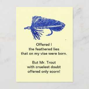 Carte postale Truite brute "Matuka bleu"