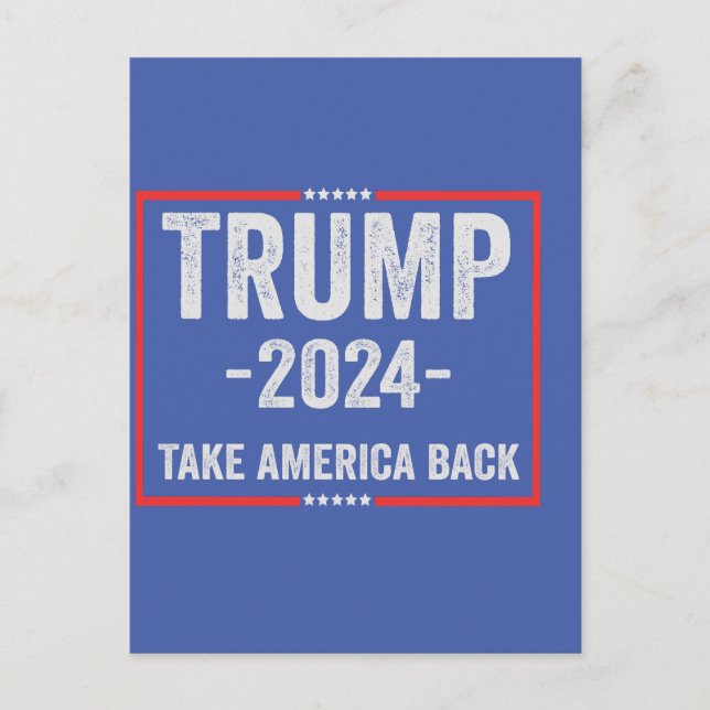 Carte Postale Trump 2024 Président des élections patriotiques ré (Devant)
