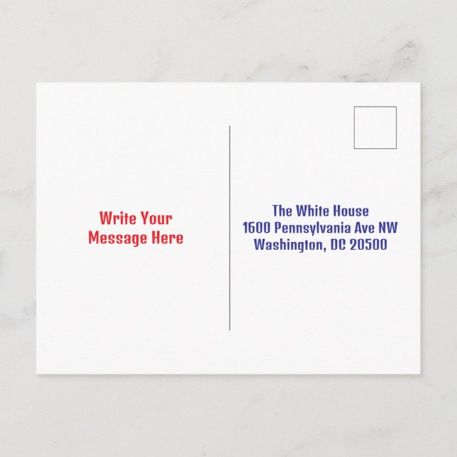 Carte Postale Trump Adressée À La Maison Blanche (Dos)