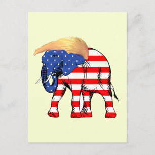 Carte Postale Trump Bad Hair Elephant Républicain, ZSSG