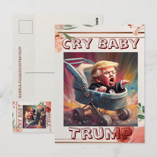 Carte postale Trump Bébé qui pleure (Devant / Derrière)
