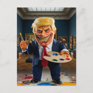Carte Postale Trump, en colère, contrôle l'art dans un musée