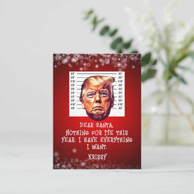 Carte Postale Trump et ses rêves arrêtés se réalisent Noël (Debout devant)