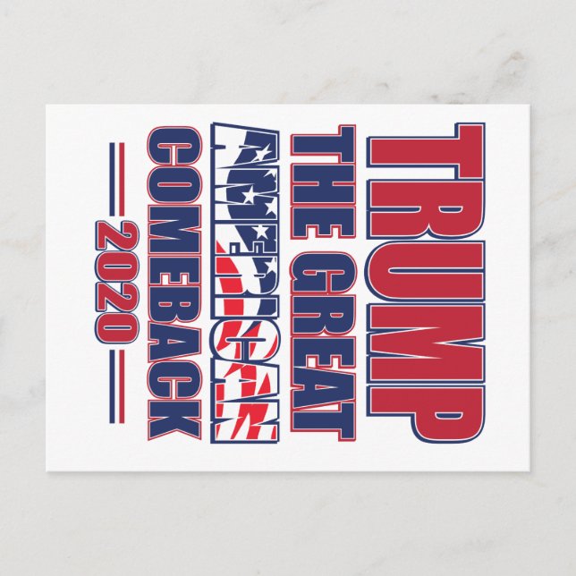 Carte Postale Trump - le retour de la Grande Amérique Trump 2020 (Devant)