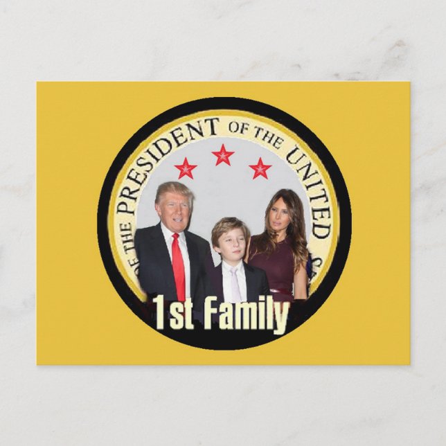 Carte postale TRUMP Première famille (Devant)