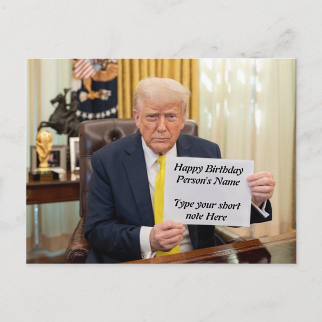 Carte Postale Trump Souhaite un Joyeux Anniversaire ou un Événem (Devant)