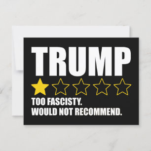 Carte Postale Trump - Trop Fasciste Ne Recommanderait Pas