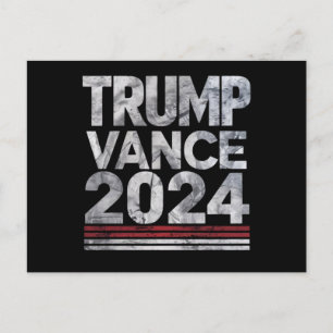 Carte Postale Trump Vance 2024 Rétro Vintage Élection américaine