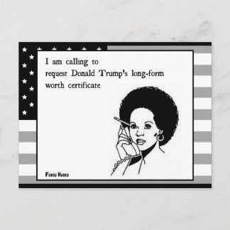 Carte postale Trump Worth Certificate