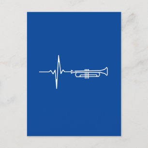 Carte Postale Trumpet Heartbeat Trumpet Player Cadeau