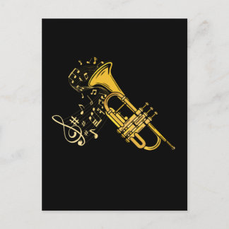 Carte Postale Trumpet Player Jazz Music Venin Big Band Trumpet