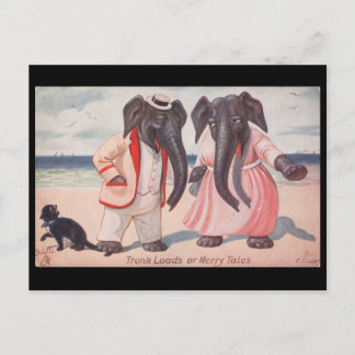 Carte Postale Trunk loads of merry tales - elephants postcard