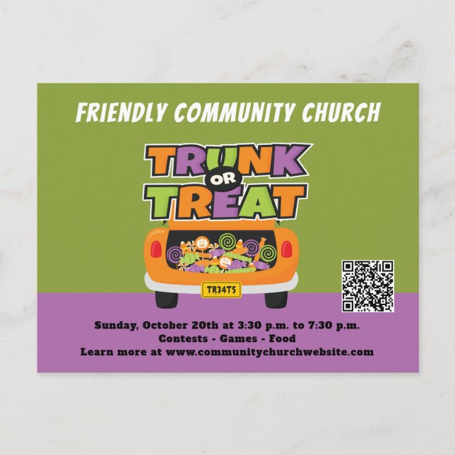 Carte Postale Trunk ou Treat Event (Devant)