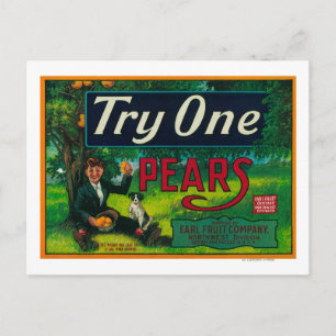 Carte Postale Try One Pear Crate Label