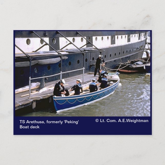 Carte Postale TS Arethusa, anciennement pont de bateau "Pékin" (Devant)