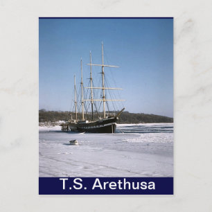 Carte Postale TS Arethusa, dans la glace de Medway