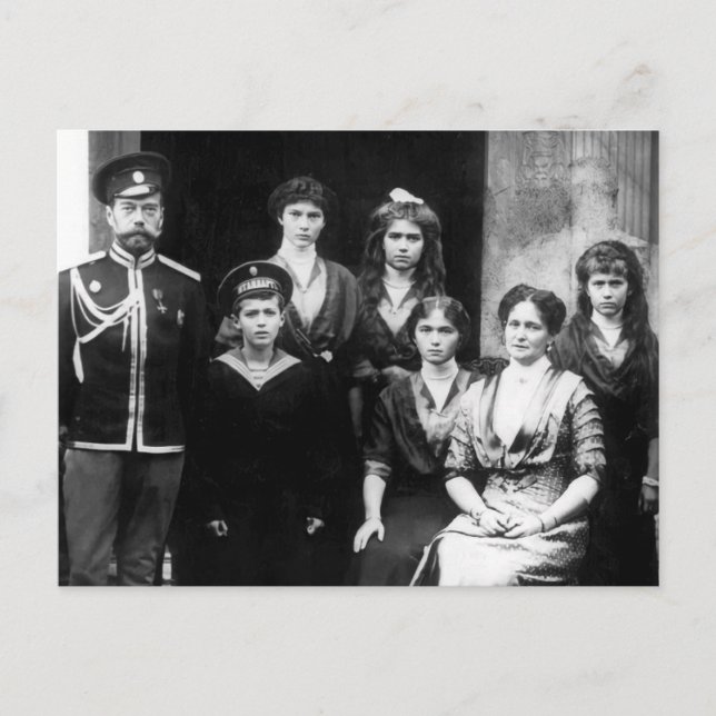 Carte Postale Tsar et Tsarina de Russie avec enfants OTMA-A (Devant)