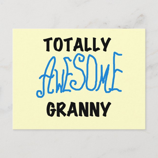 Carte Postale Tshirts et cadeaux bleu Granny absolument géniaux (Devant)