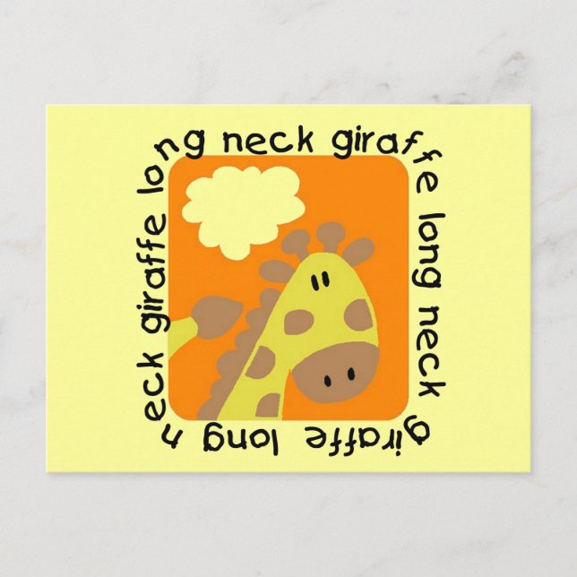 Carte Postale Tshirts et cadeaux de Giraffe à col long (Devant)