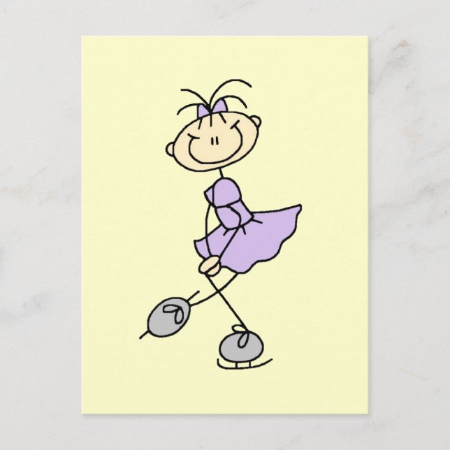 Carte Postale Tshirts et cadeaux Lilac Dress Figure Skater (Devant)