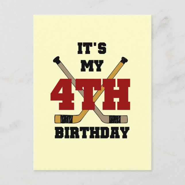 Carte Postale Tshirts et cadeaux pour le 4e anniversaire de hock (Devant)