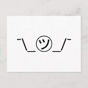 Carte Postale Tsu Kana Shrug Emoticon -\_ ㋡_/+Japonais Kaomoji