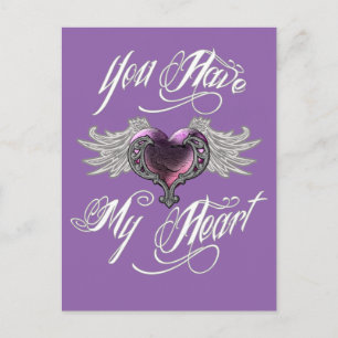 Carte Postale Tu As Mon Coeur Rose