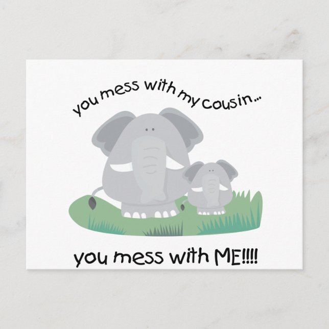 Carte Postale Tu bats avec mon cousin, tu bats avec moi (Devant)