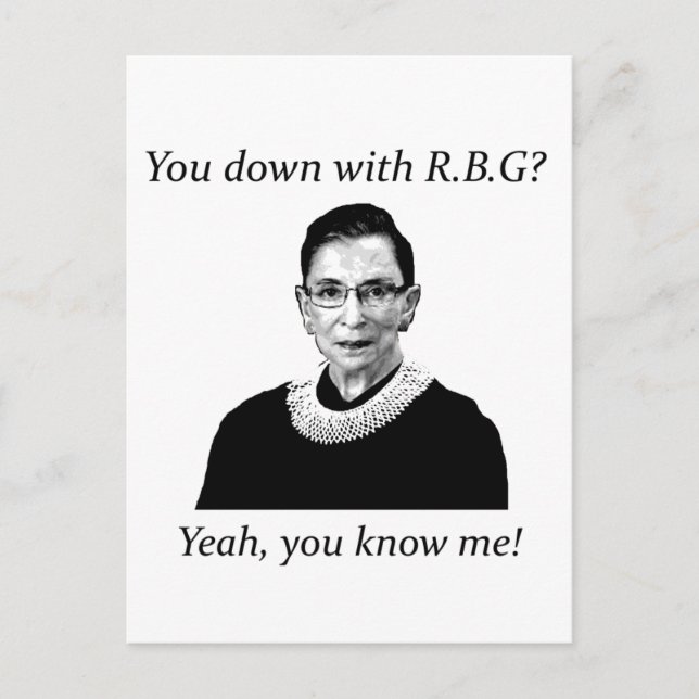 Carte Postale Tu es en bas avec RBG ? (Devant)