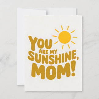 Carte Postale Tu Es Ma Mère Sunshine ! Fête des mères