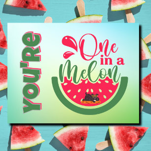 Carte Postale Tu es un amour de chien dans un melon qui pense à 