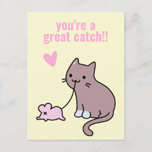 Carte Postale Tu es un grand accroc ! Cute Cat Classroom Valenti