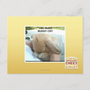 Carte Postale Tu fais pleurer le lapin