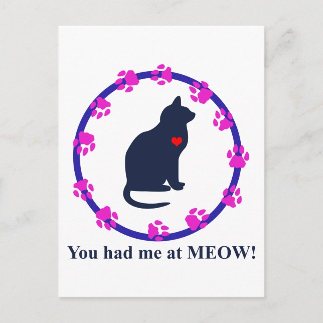 Carte Postale Tu M'As Eu à Meow ! (Devant)