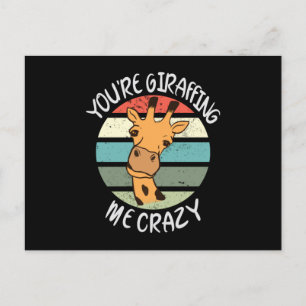 Carte Postale Tu me girafes fou