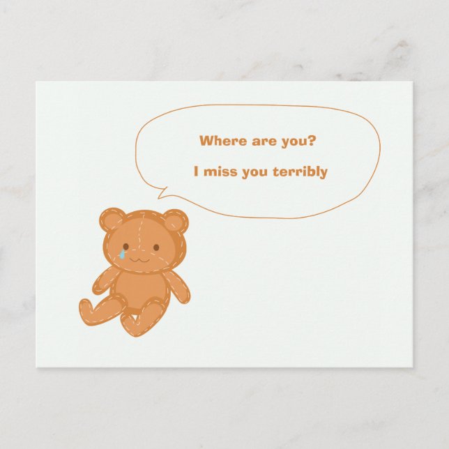 Carte Postale Tu me manques (Devant)