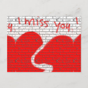 Carte Postale Tu Me Manques, Amour Ami Twinflame Coeur Brisé Rou
