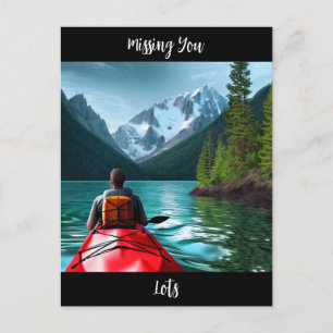 Carte Postale Tu me manques   Thème de kayak pour garder contact