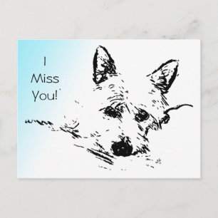 Carte Postale Tu Me Manques ! Westie Digital Photo Art Ink croqu