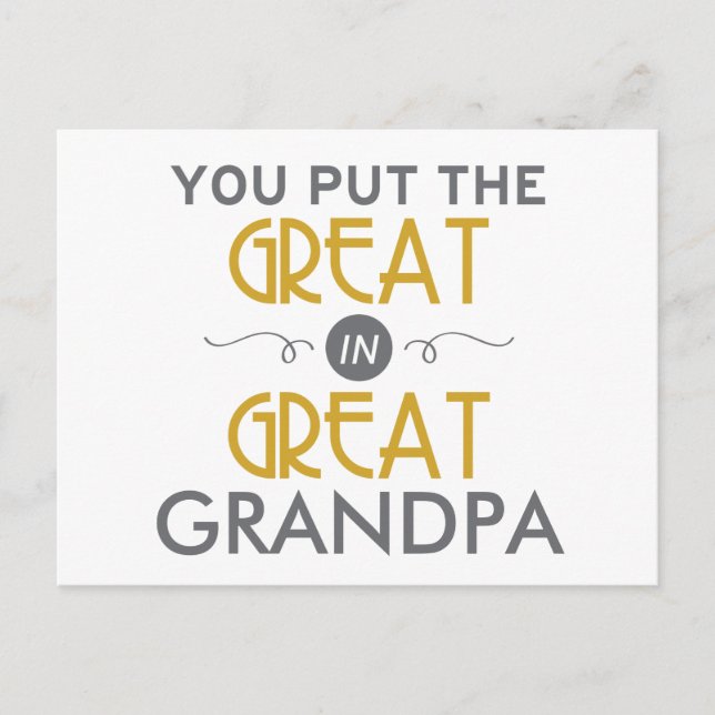 Carte Postale Tu mets le grand au grand grand-père (Devant)