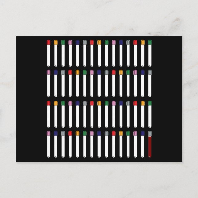 Carte Postale Tubes de phlébotomie (Devant)