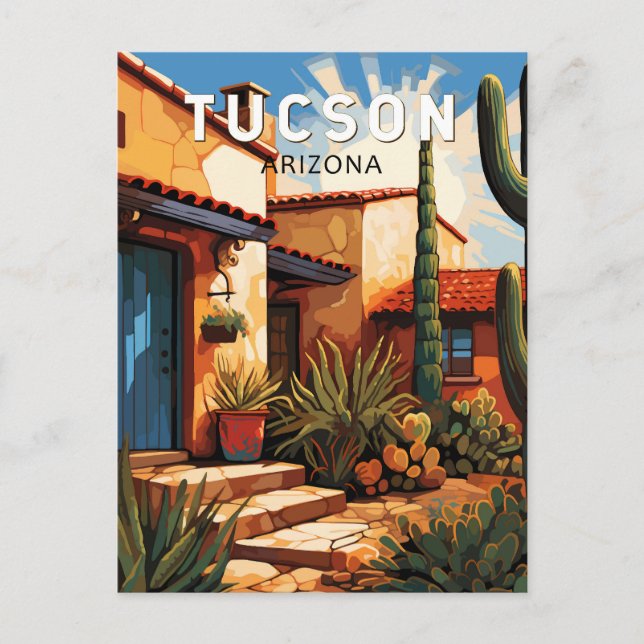 Carte Postale Tucson Arizona Travel Art Vintage (Devant)