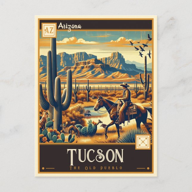 Carte Postale Tucson, Arizona | VINTAGE (Devant)