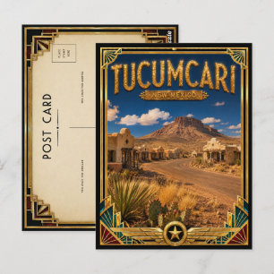 Carte Postale Tucumcari Nouveau-Mexique Art Déco Vintage Âge d'O