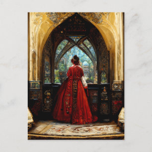 Carte Postale Tudor femme en robe crimson