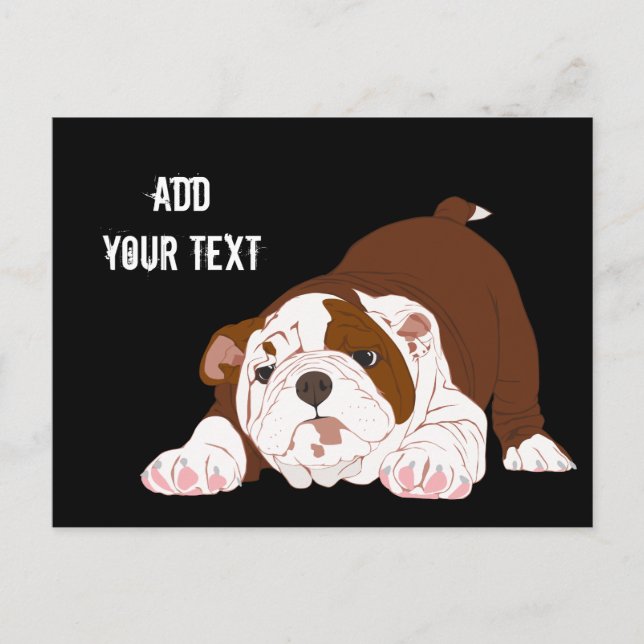 Carte Postale Tuff Pup Jouer Bulldog Puppy (Devant)