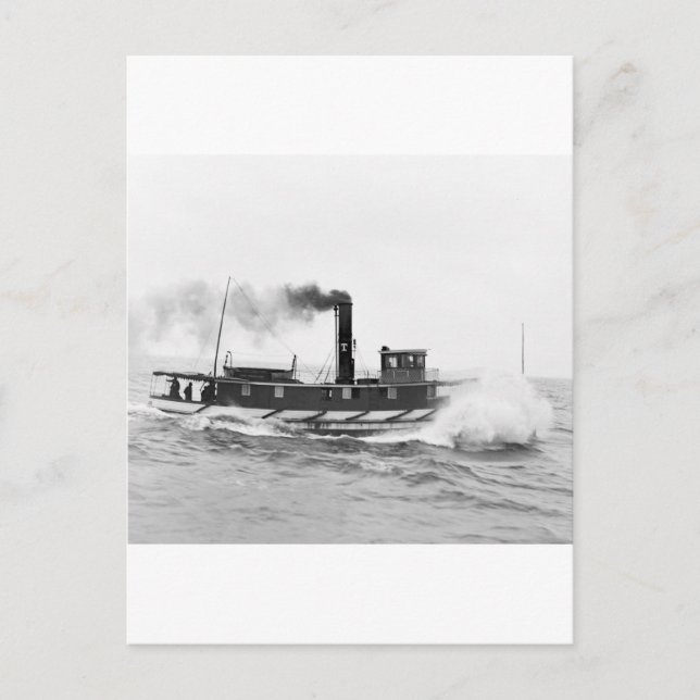 Carte Postale Tugboat William Sprague, fin des années 1800 (Devant)