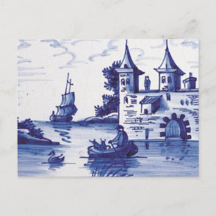 Carte Postale Tuile bleue traditionnelle