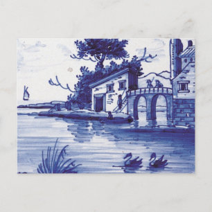 Carte Postale Tuile bleue traditionnelle